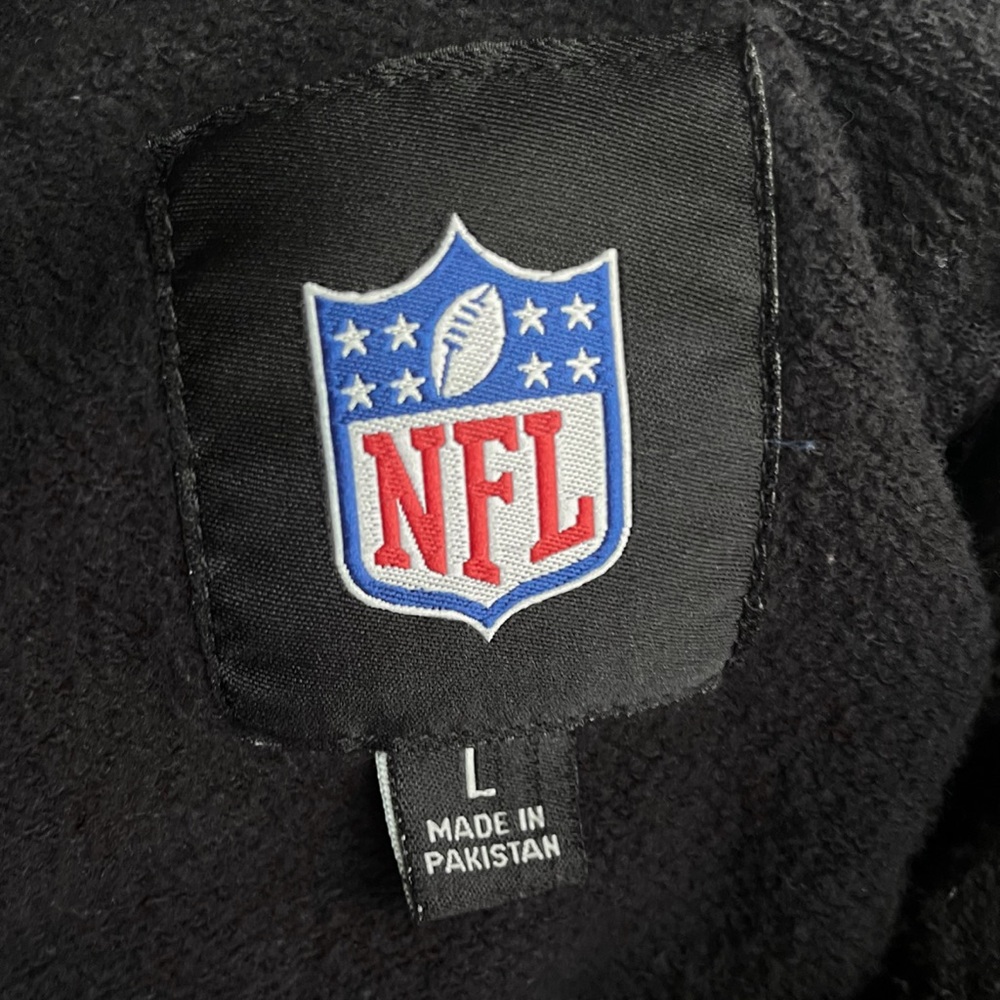 NFL Steelers Black Embroidered Zip-Up Sweatshirt with Hood Size L - Picture 4 of 9